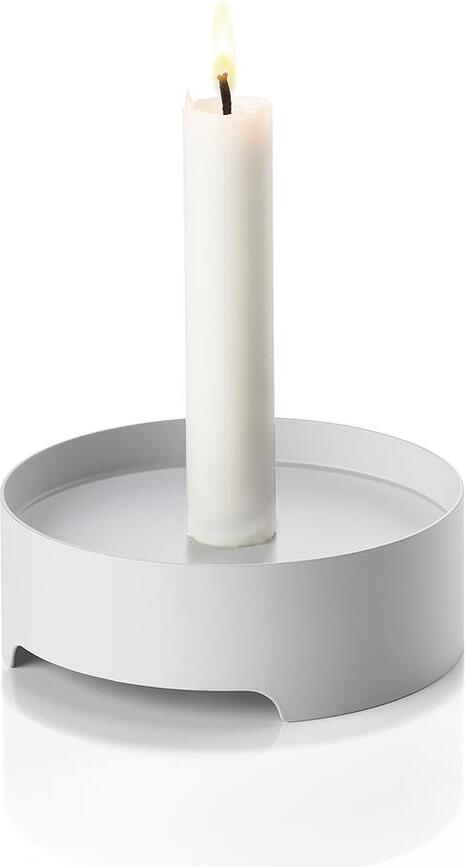 Portavelas para vela clásica Singles, 12 cm, gris claro