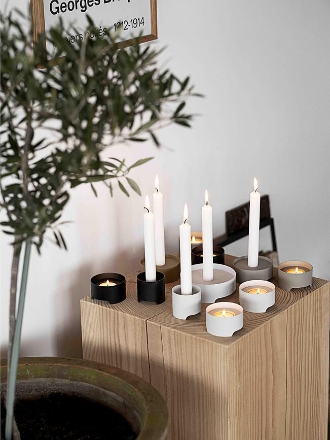 Portavelas para vela de té Singles, negro