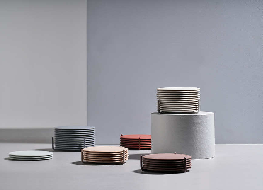 Posavasos Singles, crema, 6 unidades