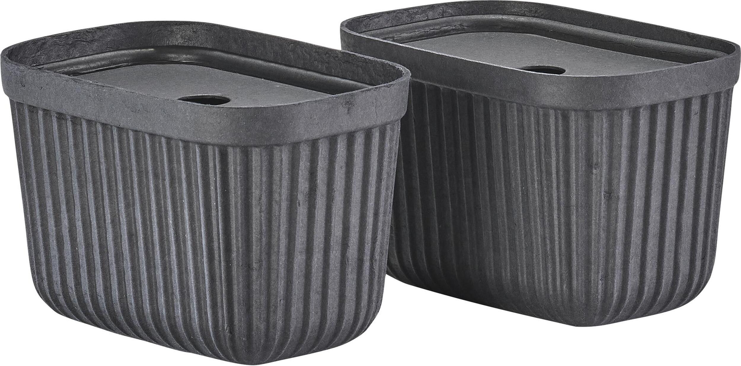 Pulp Aufbewahrungsboxen 15 x 23 cm schwarz 2 St.