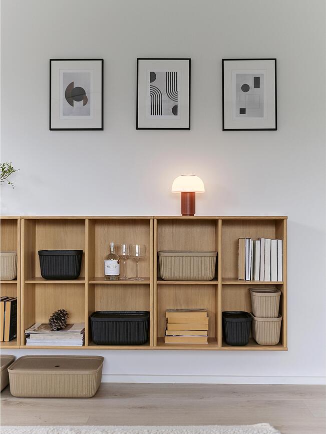 Pulp Boîtes de rangement 15 x 23 cm, noires, Lot de 2