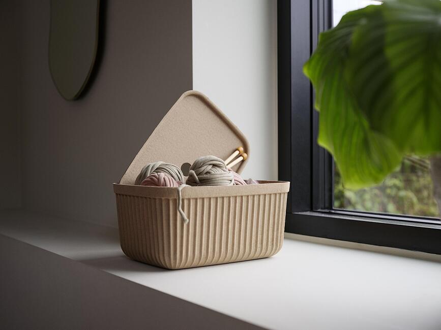 Pulp Boîtes de Rangement 23 x 32 cm, marron clair, Lot de 2