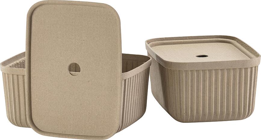 Pulp Boîtes de Rangement 23 x 32 cm, marron clair, Lot de 2