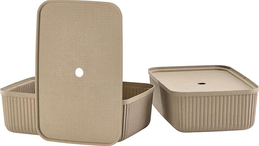 Pulp Boîtes de Rangement 32 x 48 cm, brun clair, Lot de 2