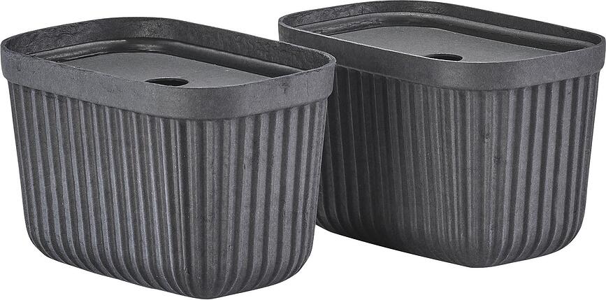 Pulp Storage boxes 15 x 23 cm black 2 pcs