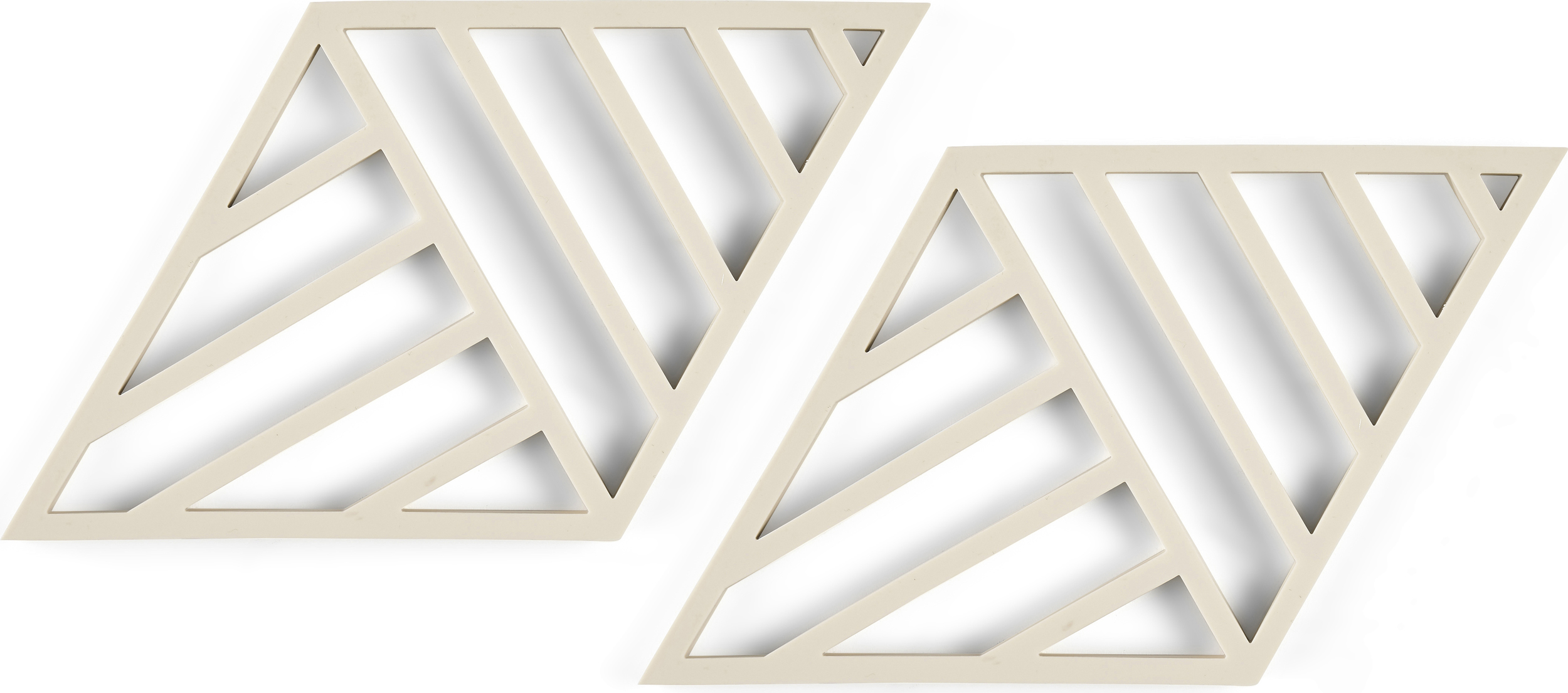 Rhombus Lines Untersetzer für heißes Geschirr cremefarbig 2 St.