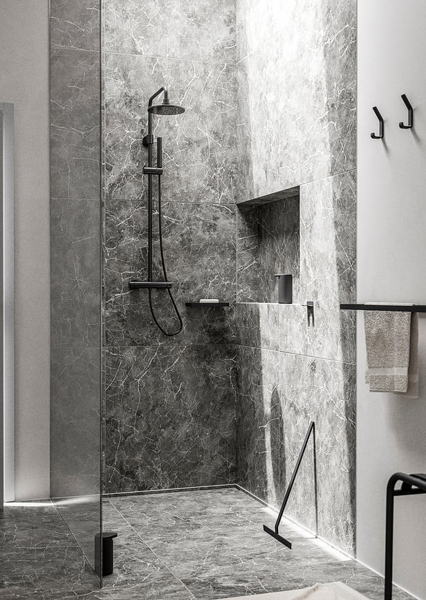 Rim Držač ručnika dvostruki 44 cm crni