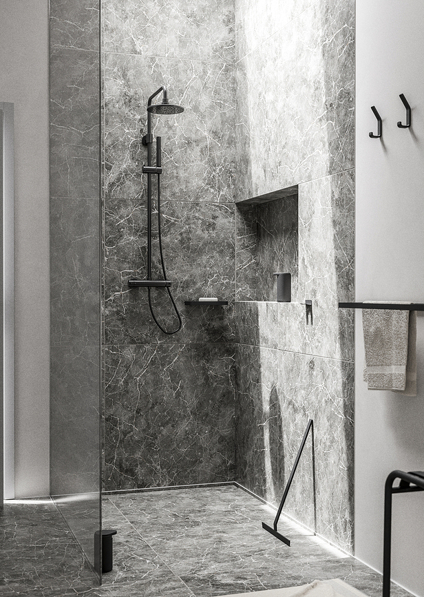 Rim Πετσετοθήκη διπλή, 44 cm, μαύρη