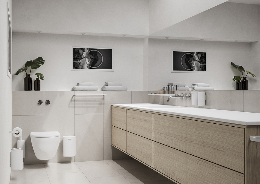 Rim Poubelle de salle de bain murale, blanche