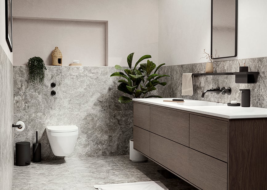 Rim Tuš polica globoka, črna