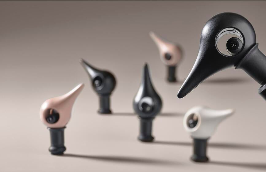 Rocks Čep za vino 6 cm sivi