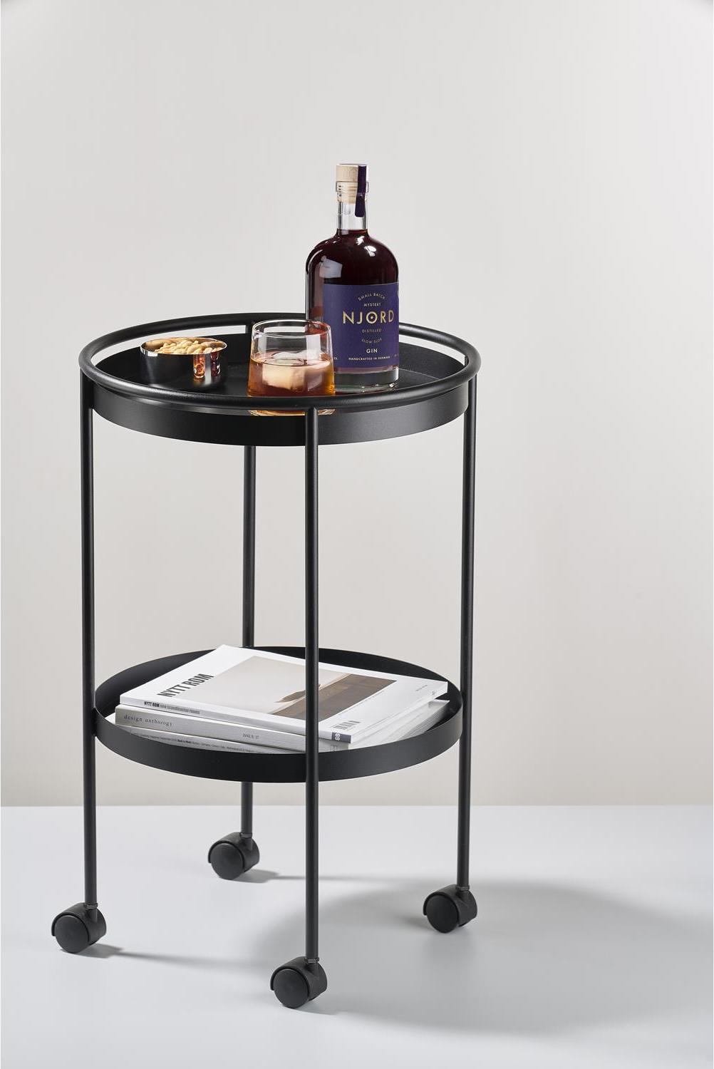 Rocks Serving stand on wheels black - Zone Denmark 12402