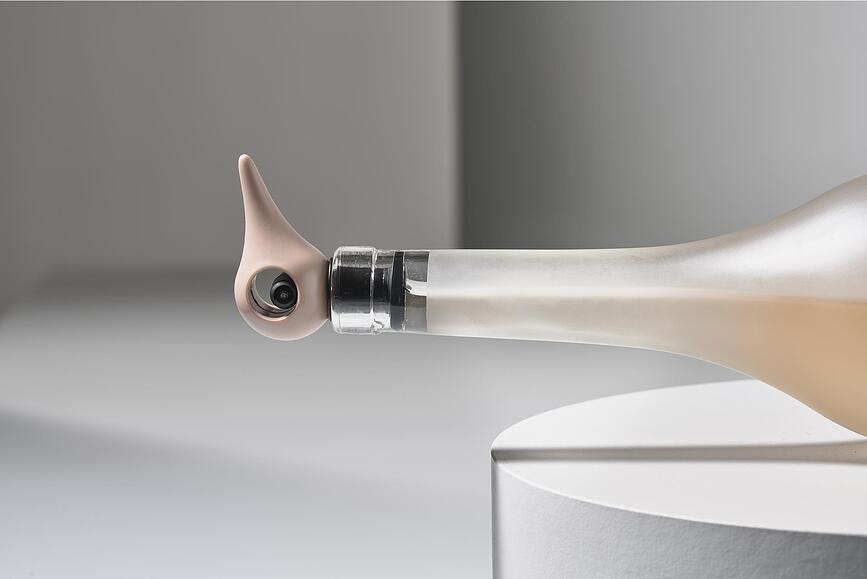 Rocks Zamašek za vino, 6 cm, siv