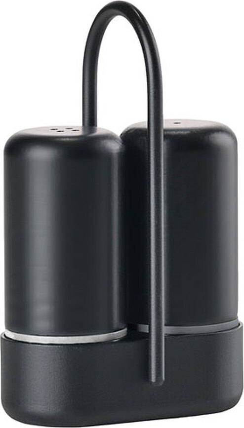 Salero y Pimentero con soporte Singles, Set de 3 piezas