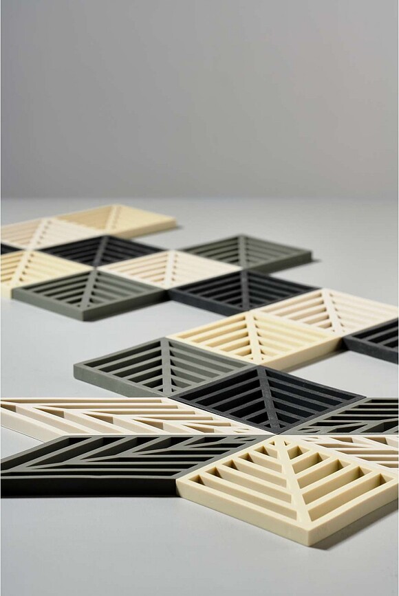 Salvamanteles Rhombus Lines, crema, 2 unidades