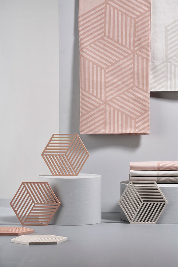 Salvamanteles Hexagon, gris claro