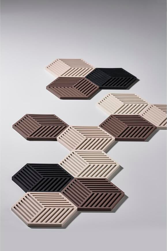 Salvamanteles Hexagon, gris claro