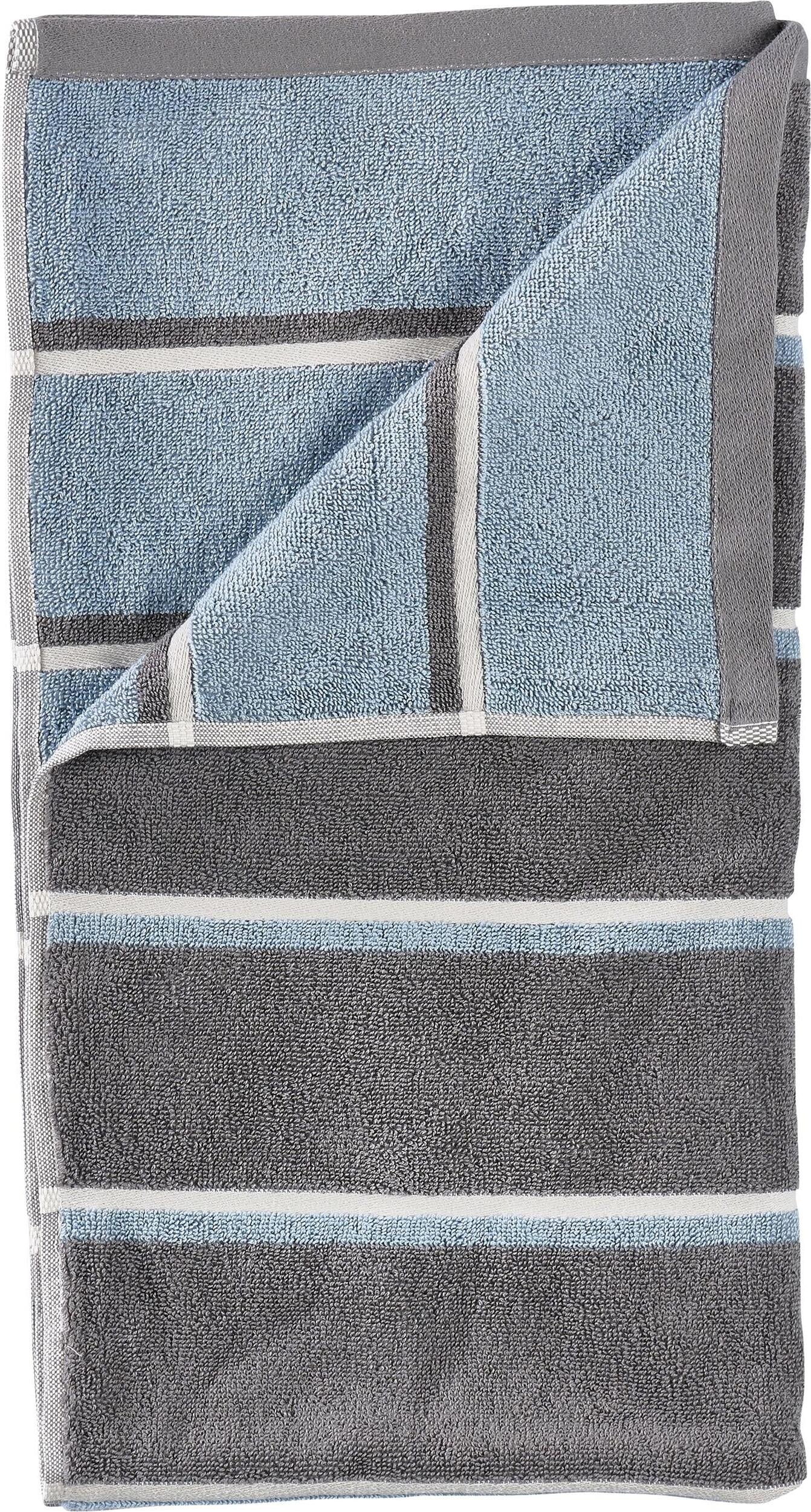 Sauna Badetuch 50 x 100 cm, grau-blau