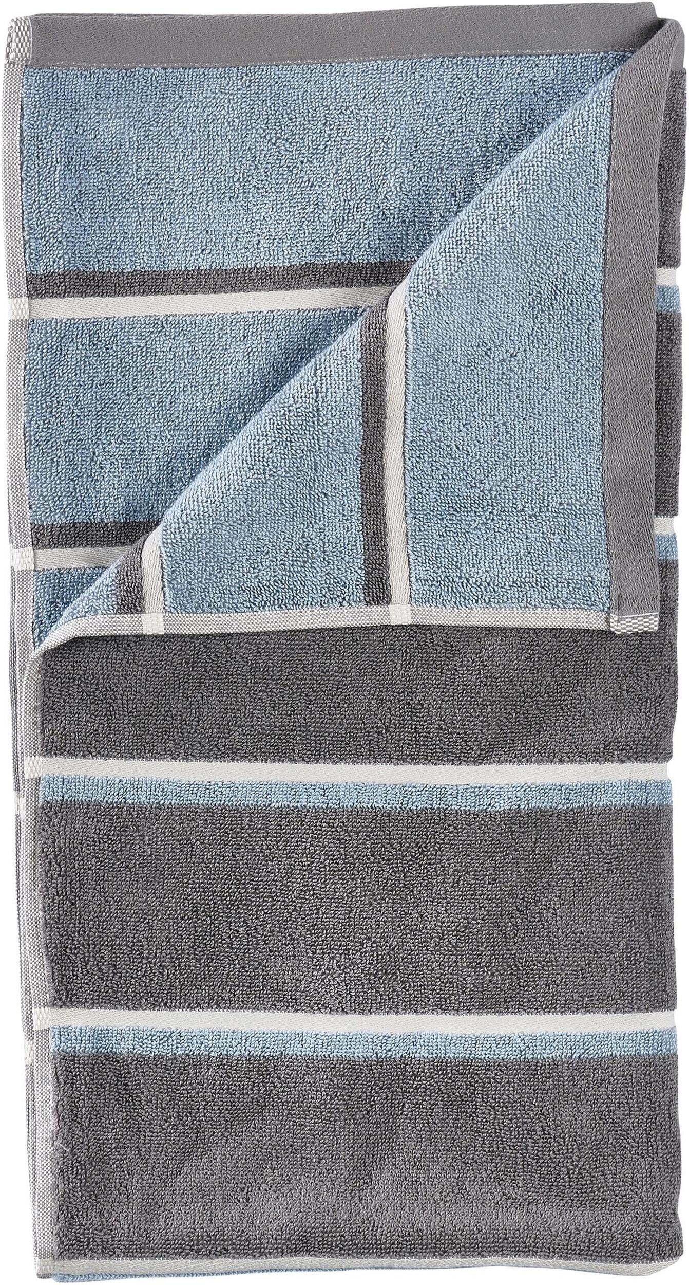 Sauna Badetuch 70 x 140 cm, grau-blau