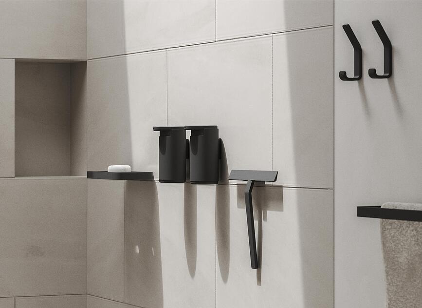 Escurridor para ducha Rim, 30 cm, negro