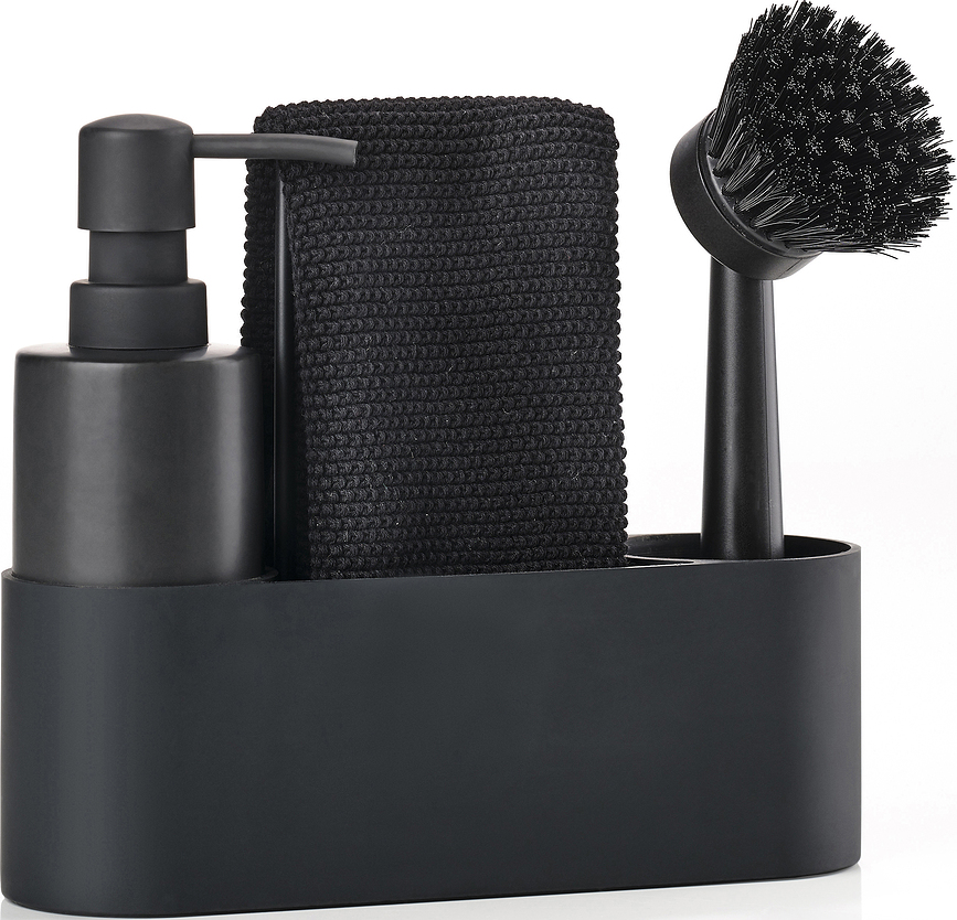 Singles Organisateur d'évier 22 cm, noir, Set 4 pièces