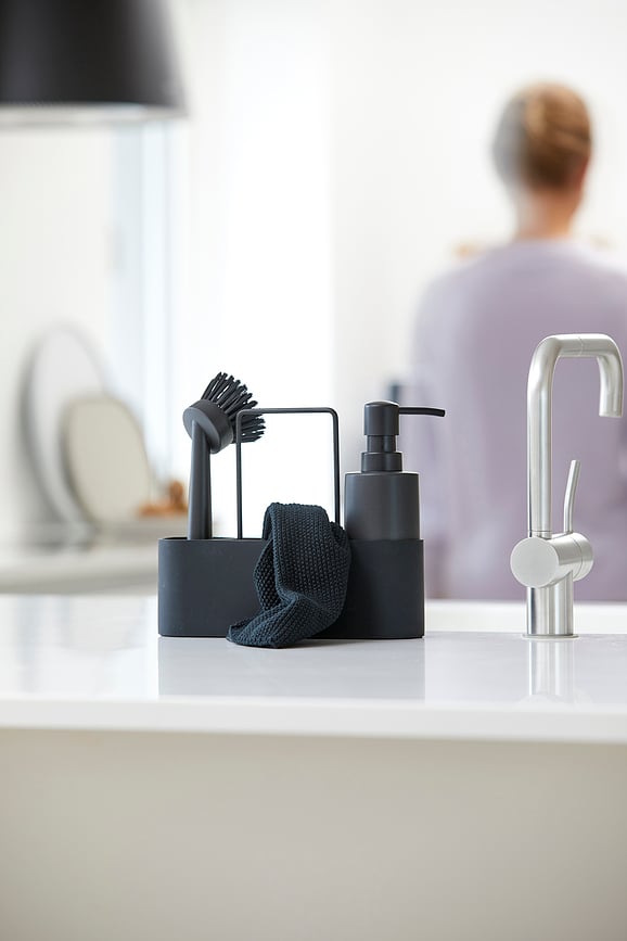 Singles Organizator za pomivalno korito, 22 cm, črn, 4 kosi