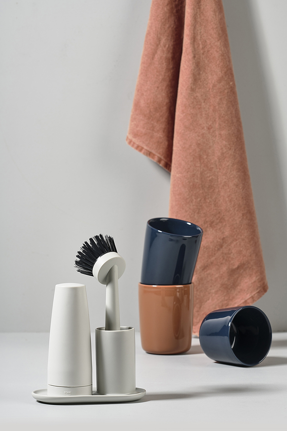 Singles Organizator za pomivalno korito, črn, 4-delni set