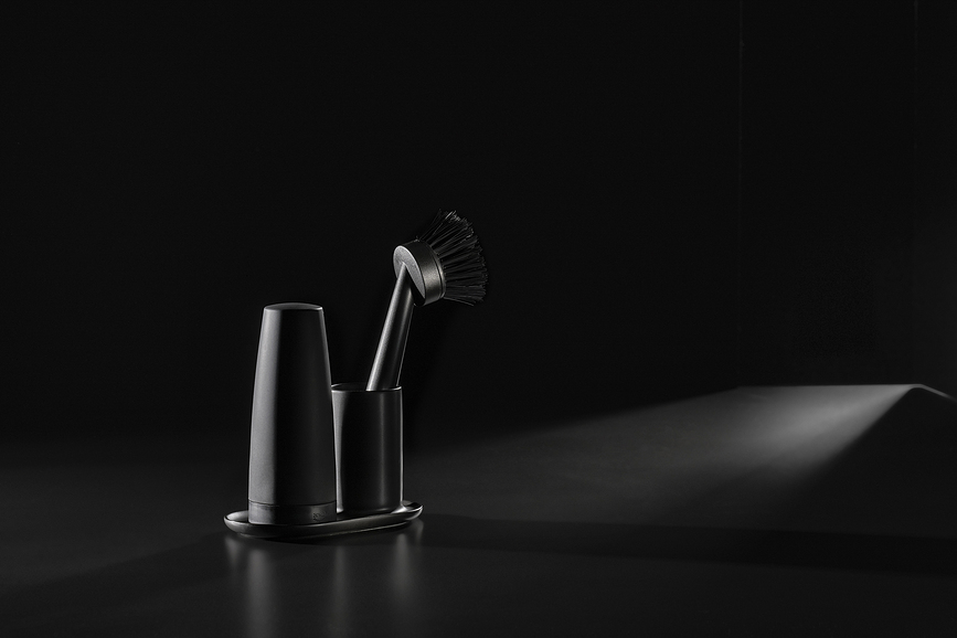 Singles Organizator za pomivalno korito, črn, 4-delni set