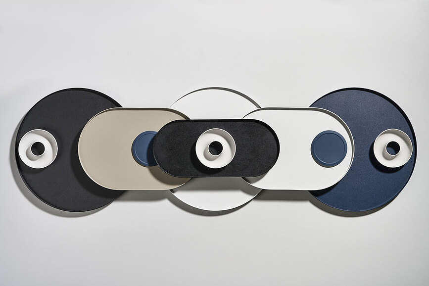 Singles Plateau rond, 35 cm, noir