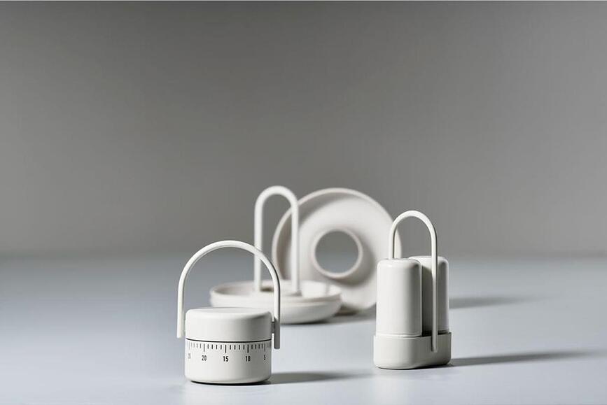 Singles Salière et Poivrière avec support, noires, Set 3 pièces