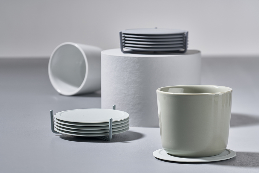 Singles Sous-Verres, sable, Lot de 6