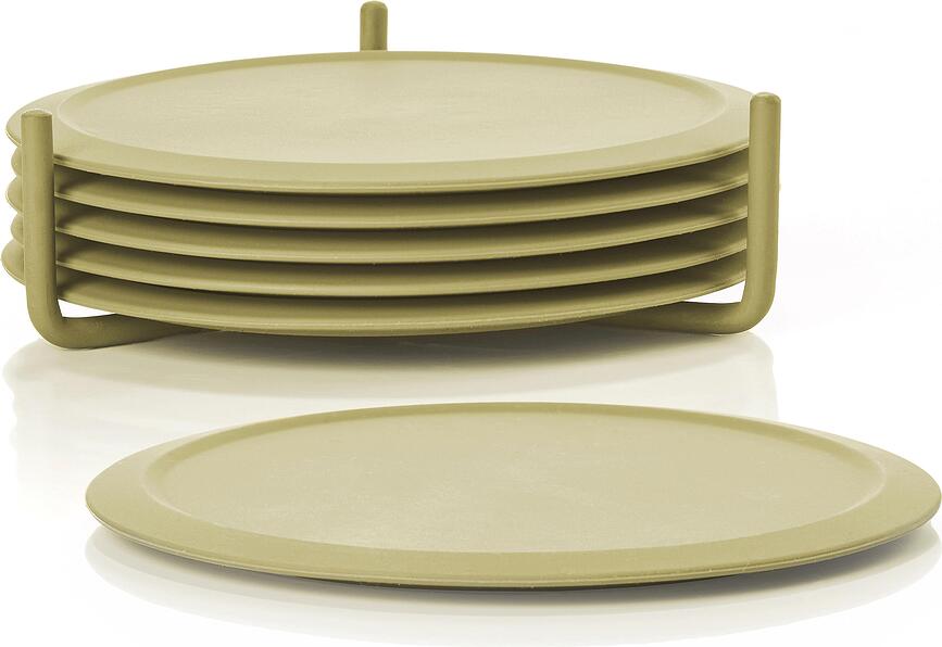 Singles Sous-Verres, verts pâles, Lot de 6