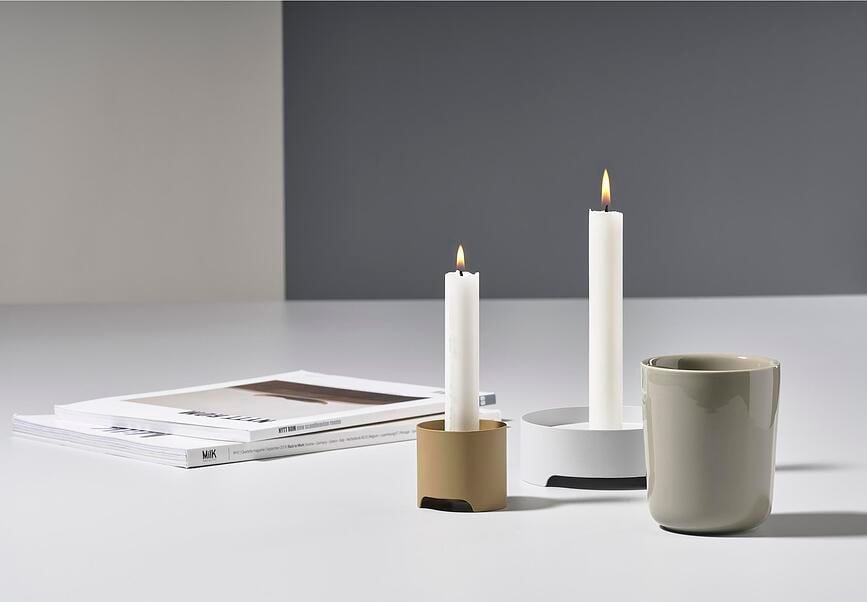 Singles Svečnik za klasično svečo, 12 cm, svetlo siv