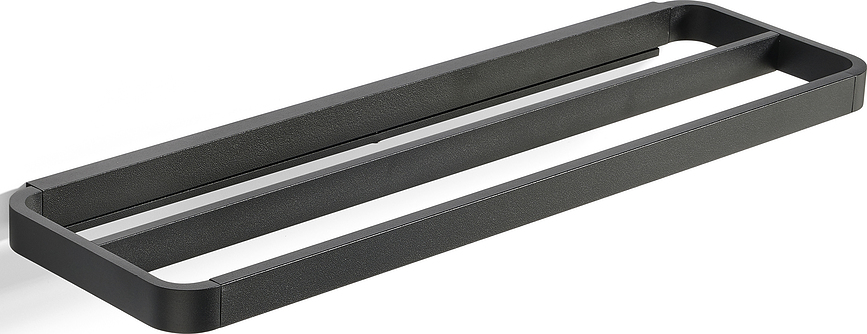 Suport cu bare pentru prosoape Rim 44 cm negru dublu