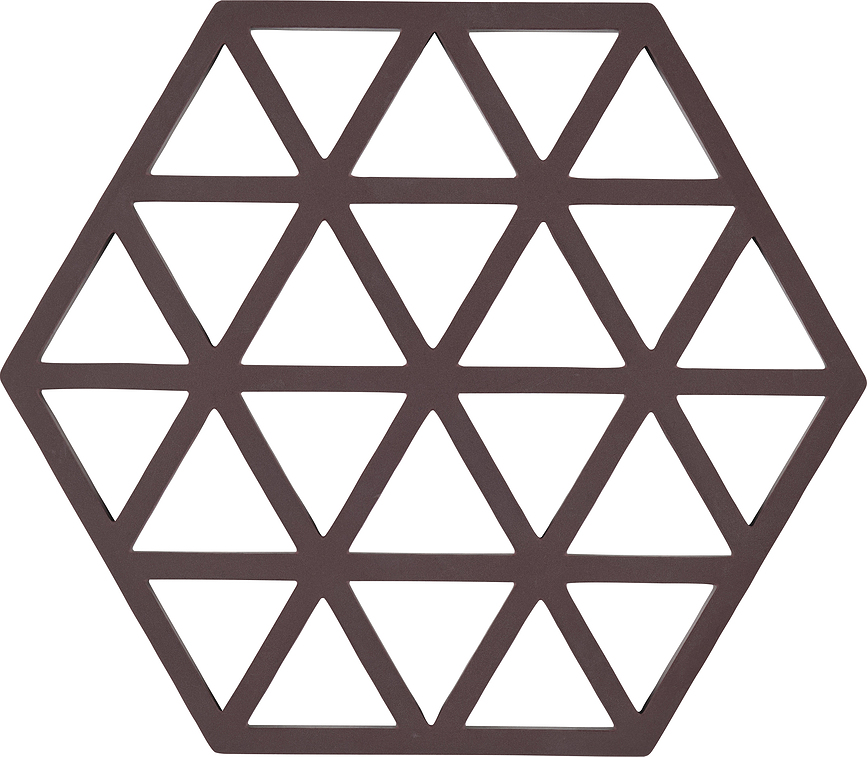 Suport pentru vase fierbinți Triangles, maro închis
