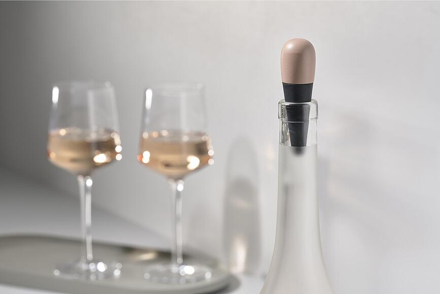 Tapón para vino Rocks, 8,5 cm, gris