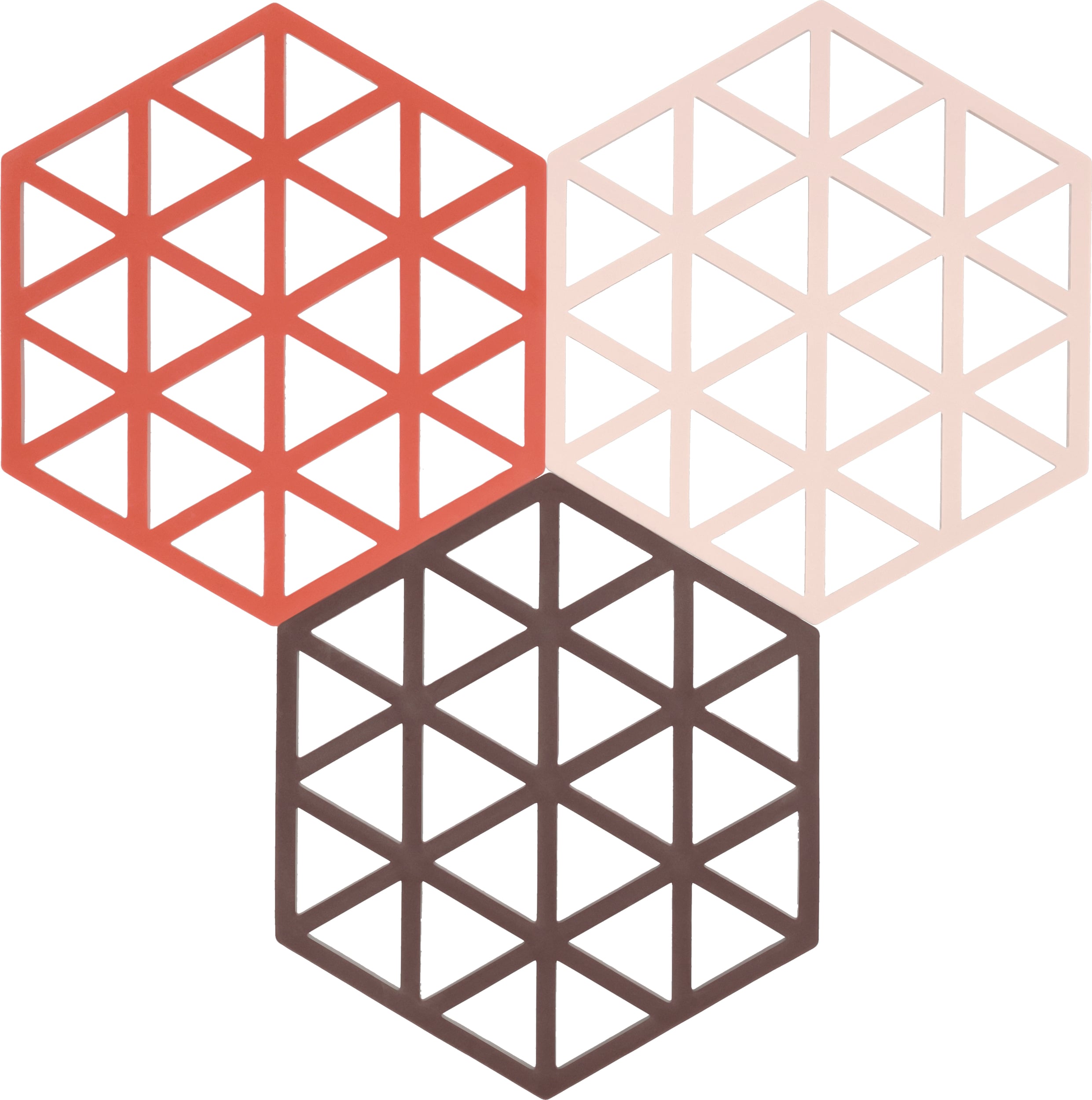 Triangles Topfuntersetzer, Rottöne, 3 St.