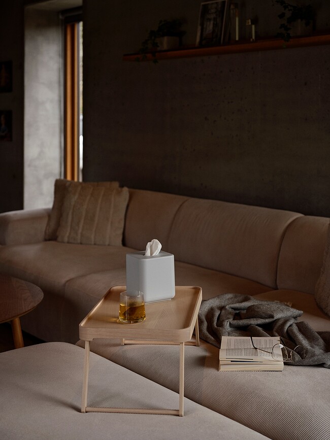 Ume Boîte à Mouchoirs 13 x 13 cm, blanche