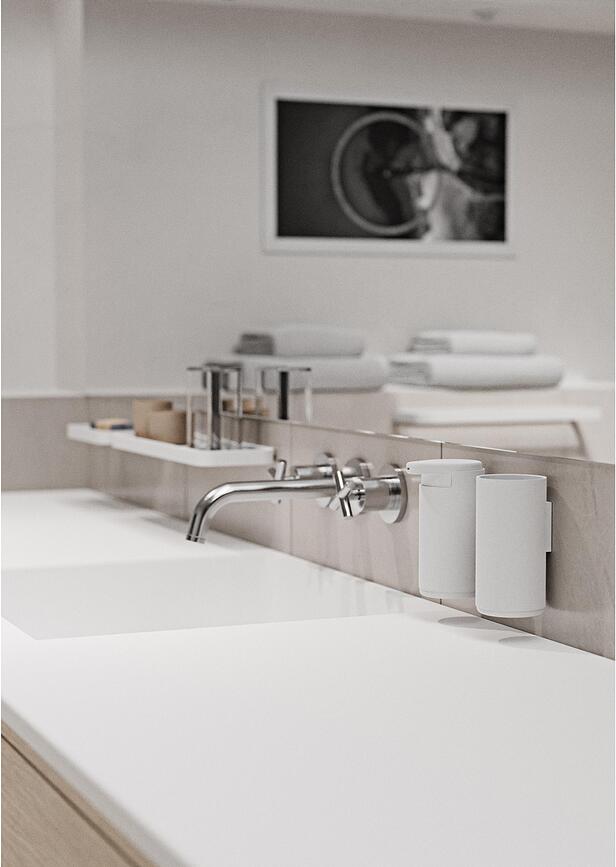 Vaso Portacepillos de pared Rim, blanco