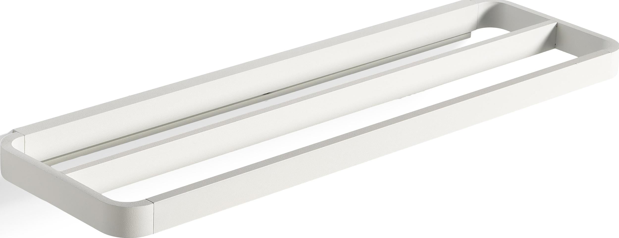 Wieszak reling na ręczniki Rim 44 cm biały podwójny