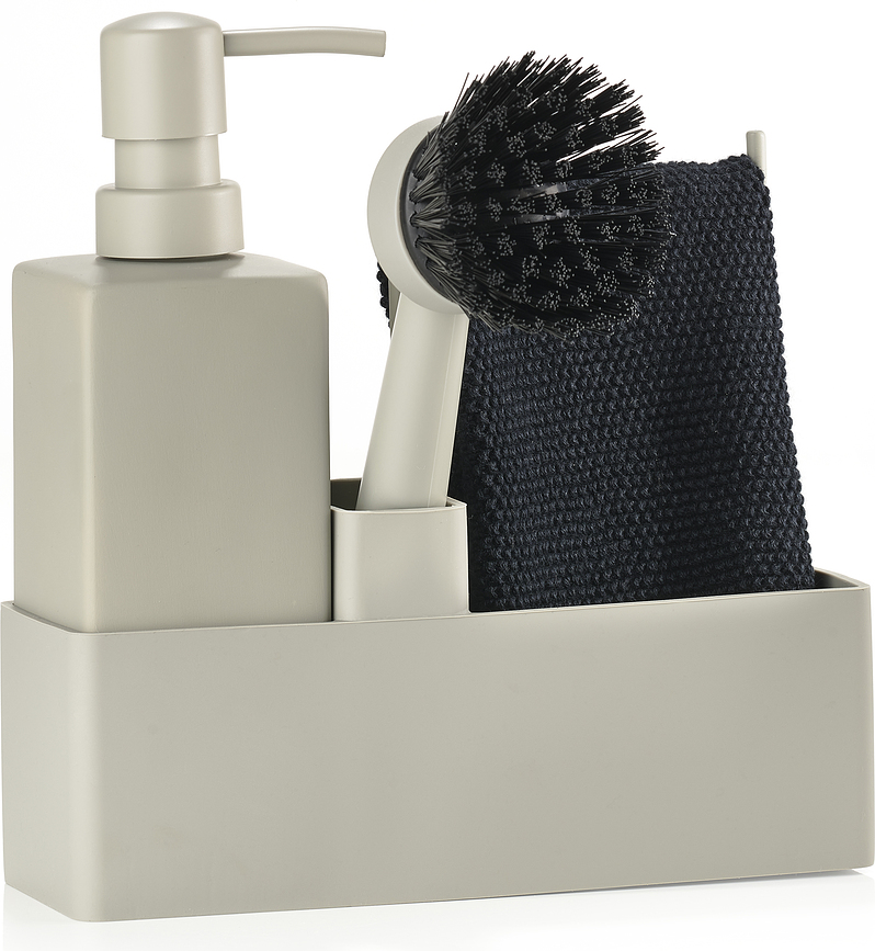 Zone Organisateur d'Évier, gris-beige, Set 4 pièces