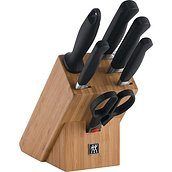 Pure Knife block with five knives and scissors