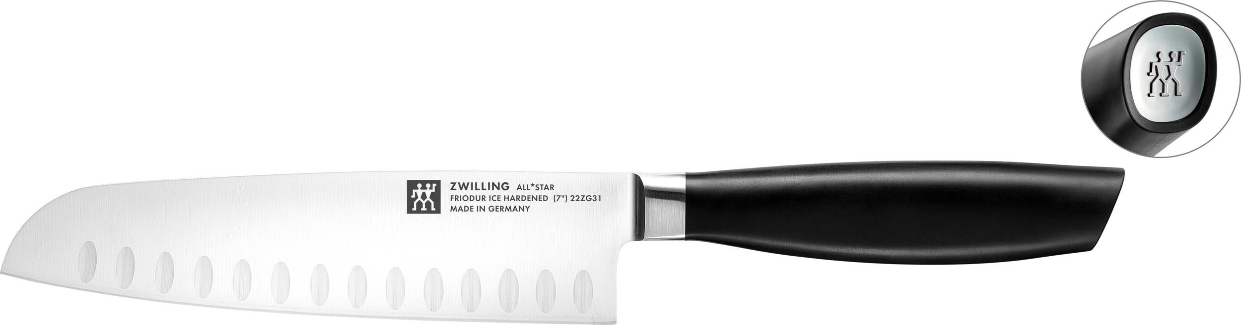 All Star Santokumesser mit Kulle 18 cm silberfarben
