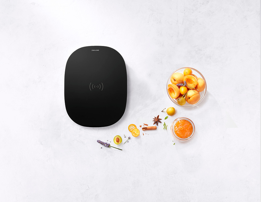 Báscula digital Enfinigy, blanca, con función de carga