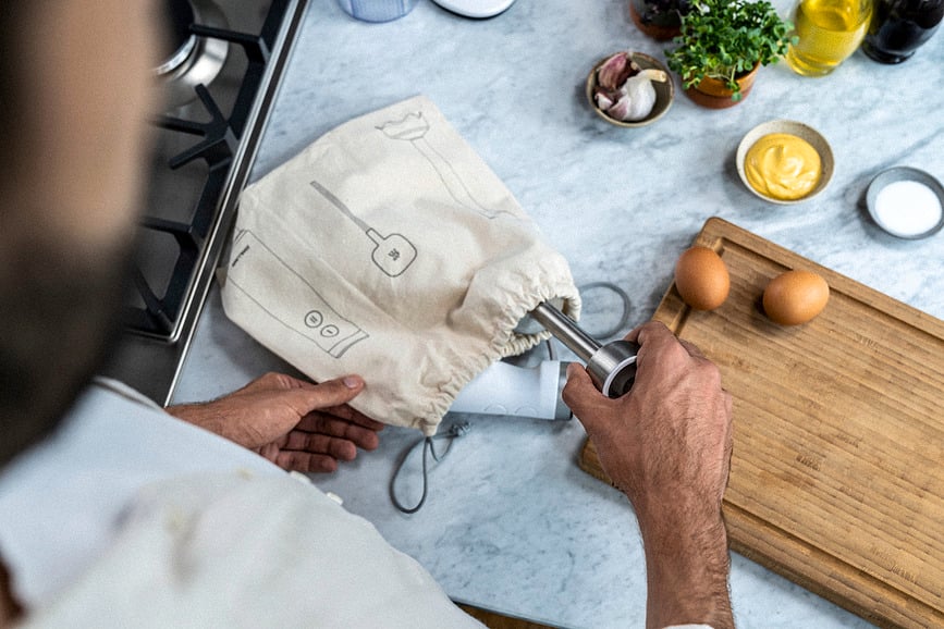 Batidora de mano Enfinigy, blanca