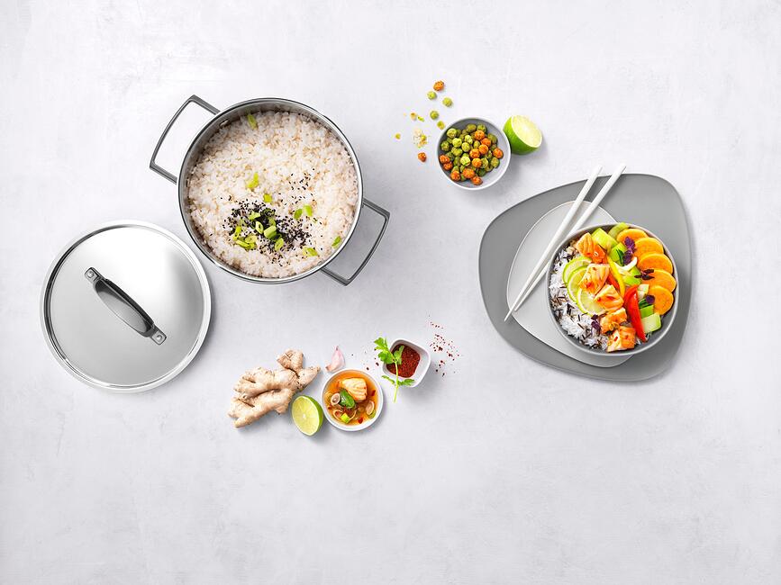 Bellasera Batterie de Cuisine avec poignées noires, Set 5 pièces