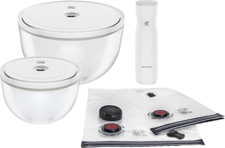 Bols sous vide en verre Fresh & Save avec sacs et pompe, set 5 pièces
