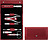 Classic Inox Manicure accessories red in a horizontal leather case 7 el.