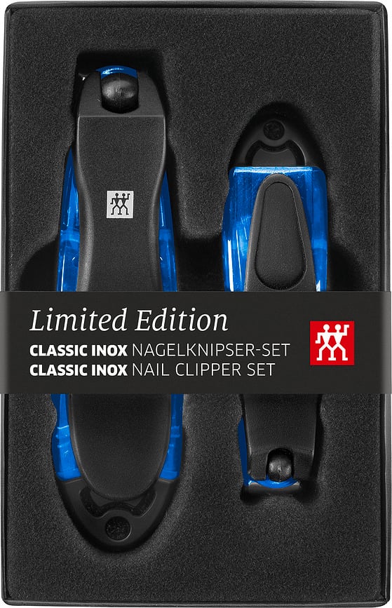 Classic Inox Nagelknipser blau im Etui 2 St.