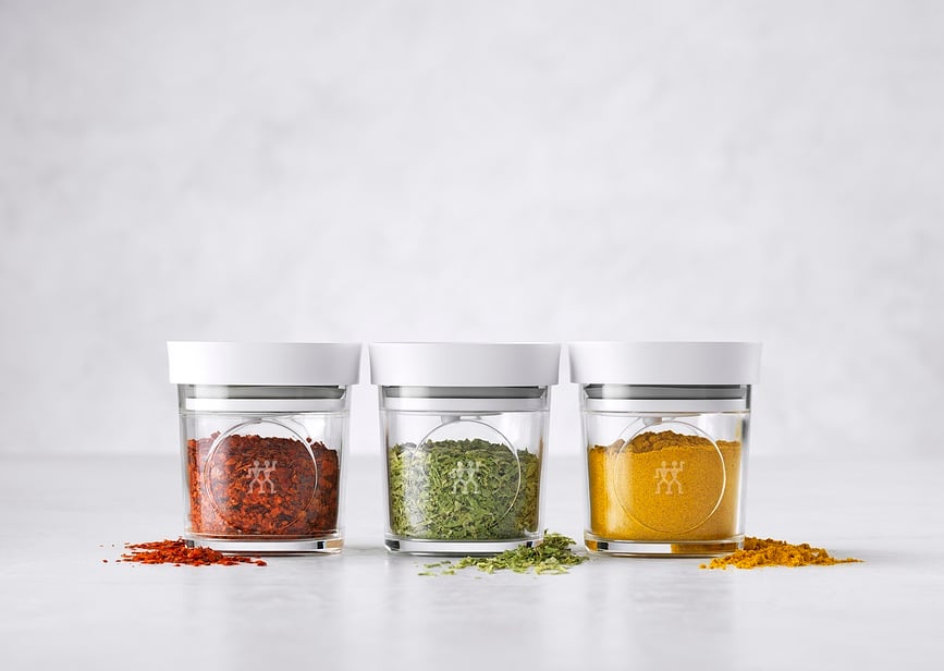 Contenedores al vacío Fresh & Save Cube, 120 ml, grises, 3 unidades